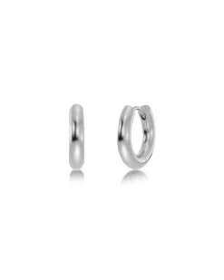Edblad korvakorut, CHUNKY HOOPS L STEEL 16mm Hopeanharmaa