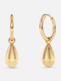 Edblad korvakorut Drop Mini Hoops, Gold pleated