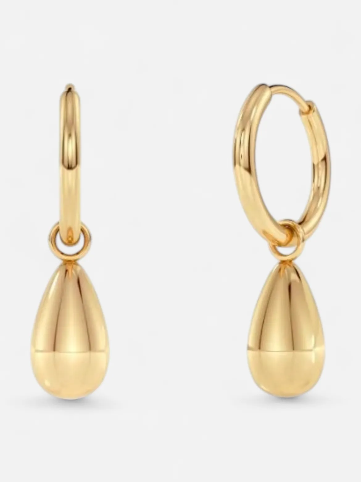Edblad korvakorut Drop Mini Hoops, Gold pleated