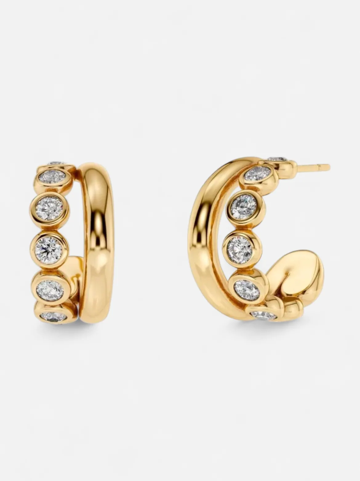 Edblad korvakorut Grace Hoops L, Gold pleated