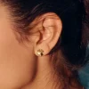 Edblad korvakorut Lucky Studs Gold, Gold pleated