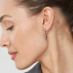 Edblad korvakorut, PEAK HOOPS STEEL Hopeanharmaa