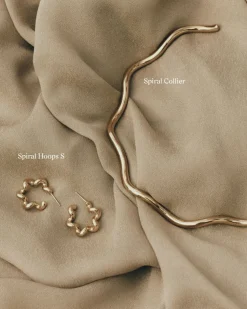 Edblad korvakorut Spiral Hoops S, Gold Pleated