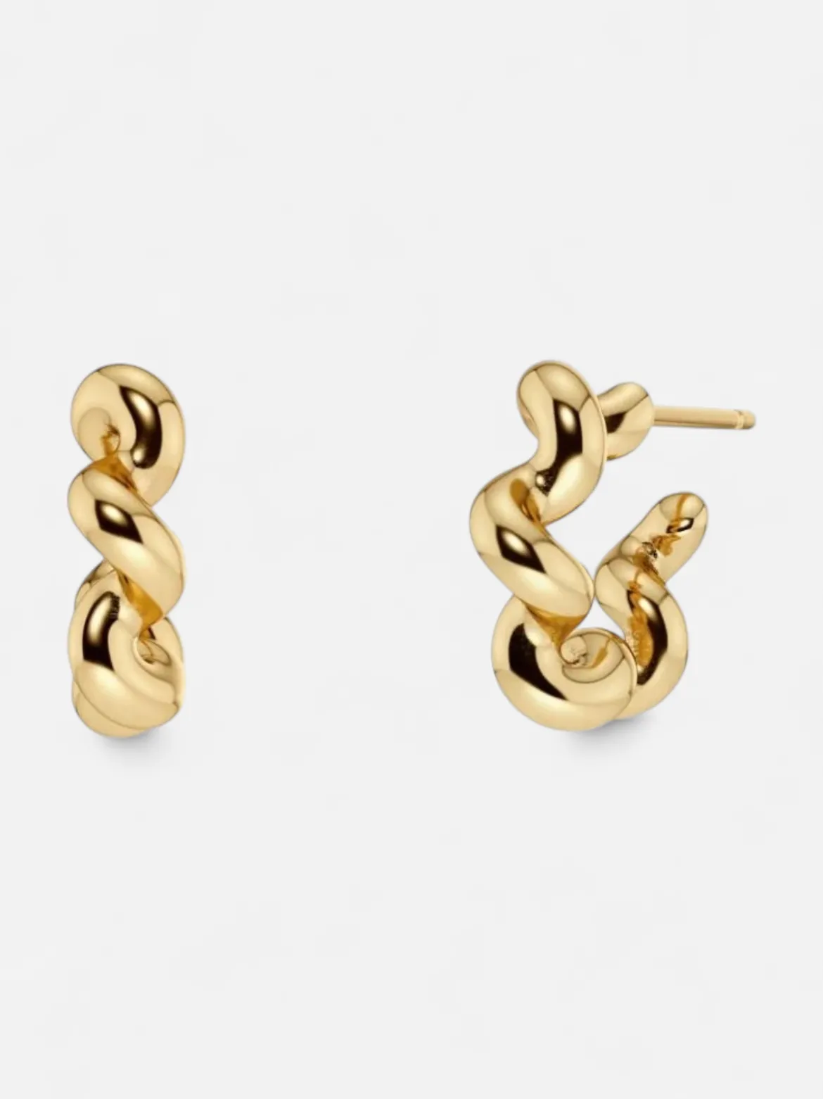 Edblad korvakorut Spiral Hoops S, Gold Pleated