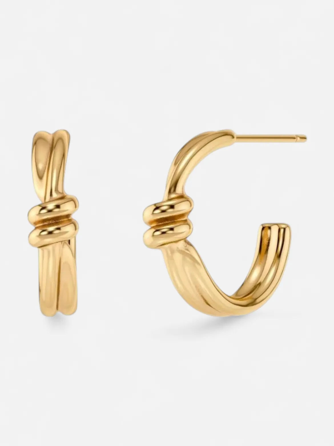 Edblad korvakorut Swivel Hoops Gold, Gold pleated