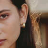 Edblad korvakorut Wildern Hoops L, Gold pleated