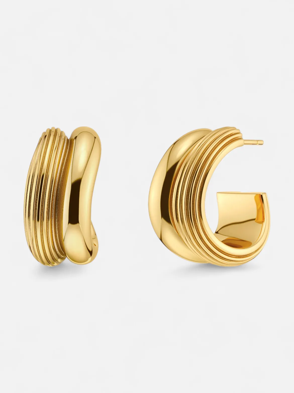 Edblad korvakorut Wildern Hoops L, Gold pleated