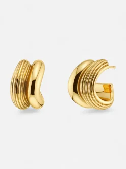 Edblad korvakorut Wildern Hoops S, Gold pleated