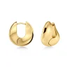 Edblad naisten korvakorut Azura Hoops L, Gold pleated