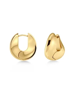 Edblad naisten korvakorut Azura Hoops L, Gold pleated