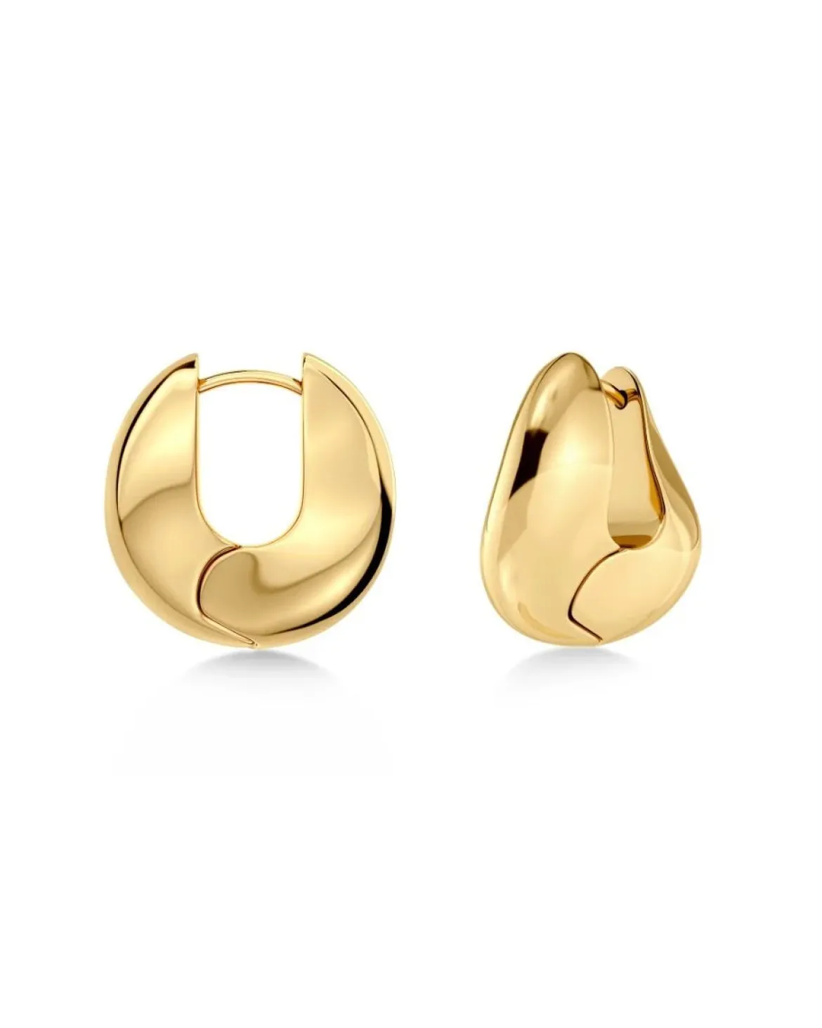 Edblad naisten korvakorut Azura Hoops L, Gold pleated