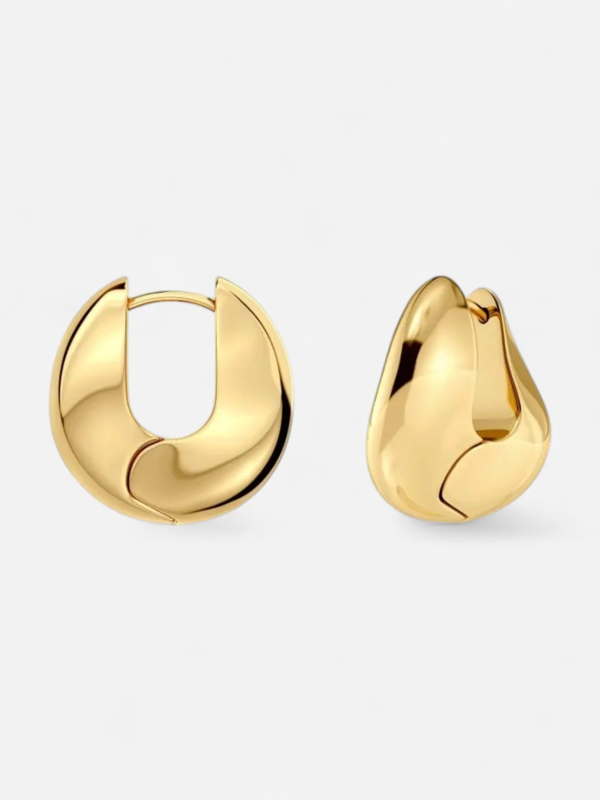Edblad naisten korvakorut Azura Hoops L, Gold pleated