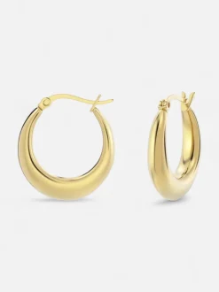 Edblad naisten korvakorut Flow Hoops S, Gold pleated
