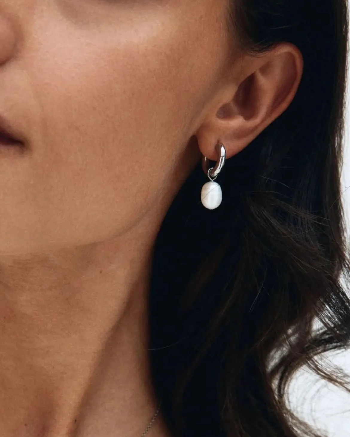 Edblad naisten korvakorut Perla Hoops L, Stainless steel