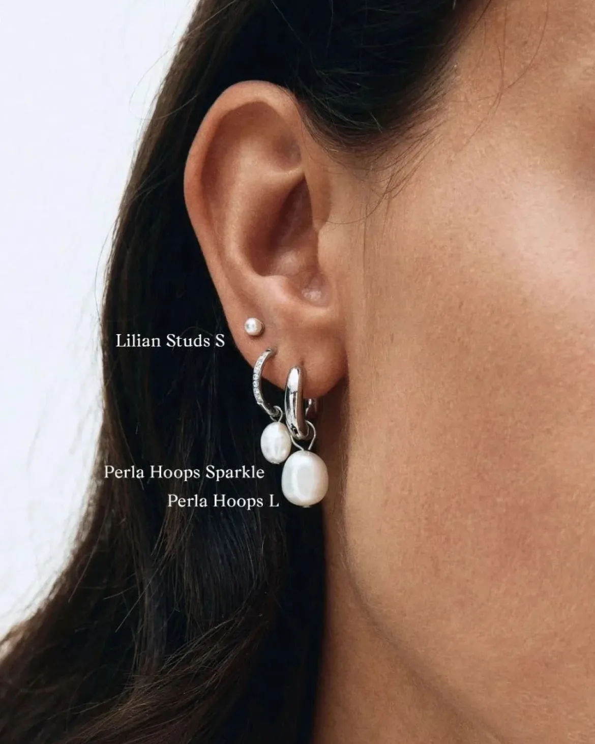 Edblad naisten korvakorut Perla Hoops L, Stainless steel