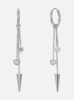 Edblad naisten korvakorut Peak Hoops Multi Heart, Silver
