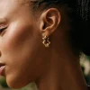 Edblad naisten korvakorut Spiral Hoops L Gold, Gold pleated