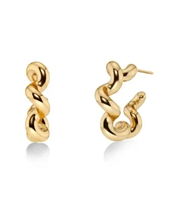 Edblad naisten korvakorut Spiral Hoops L Gold, Gold pleated