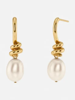 Edblad naisten korvakorut Swivel Earrings Pearl S, Gold pleated