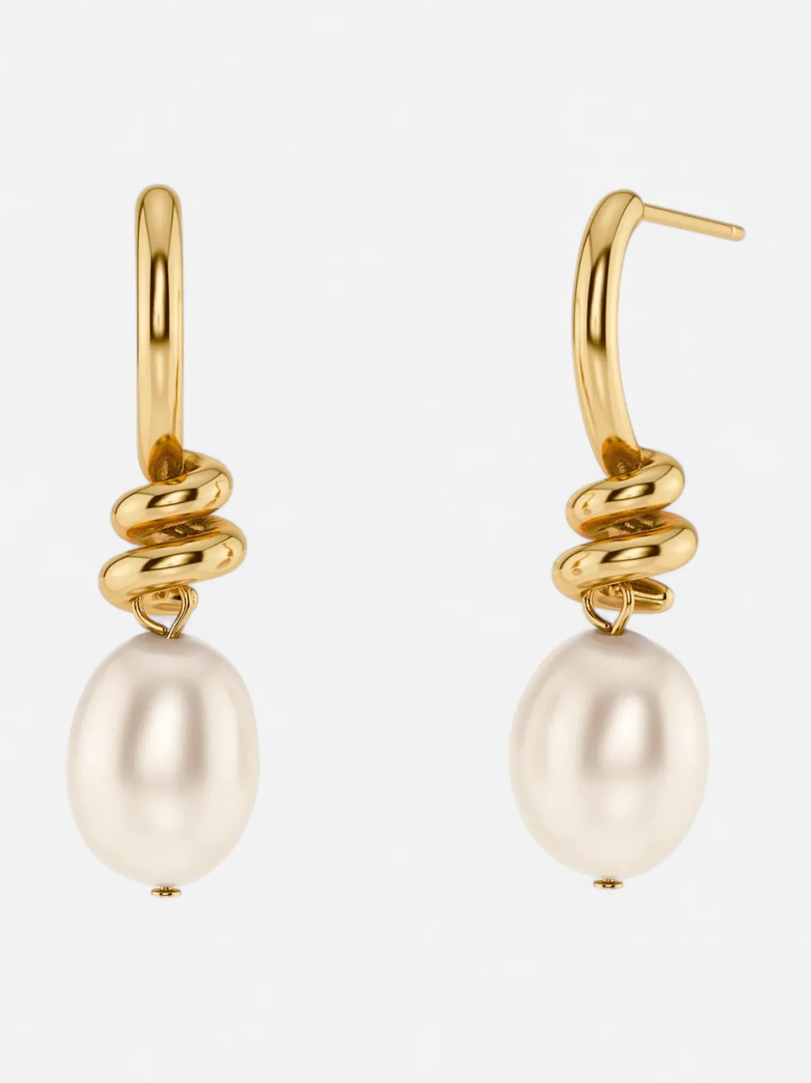 Edblad naisten korvakorut Swivel Earrings Pearl S, Gold pleated