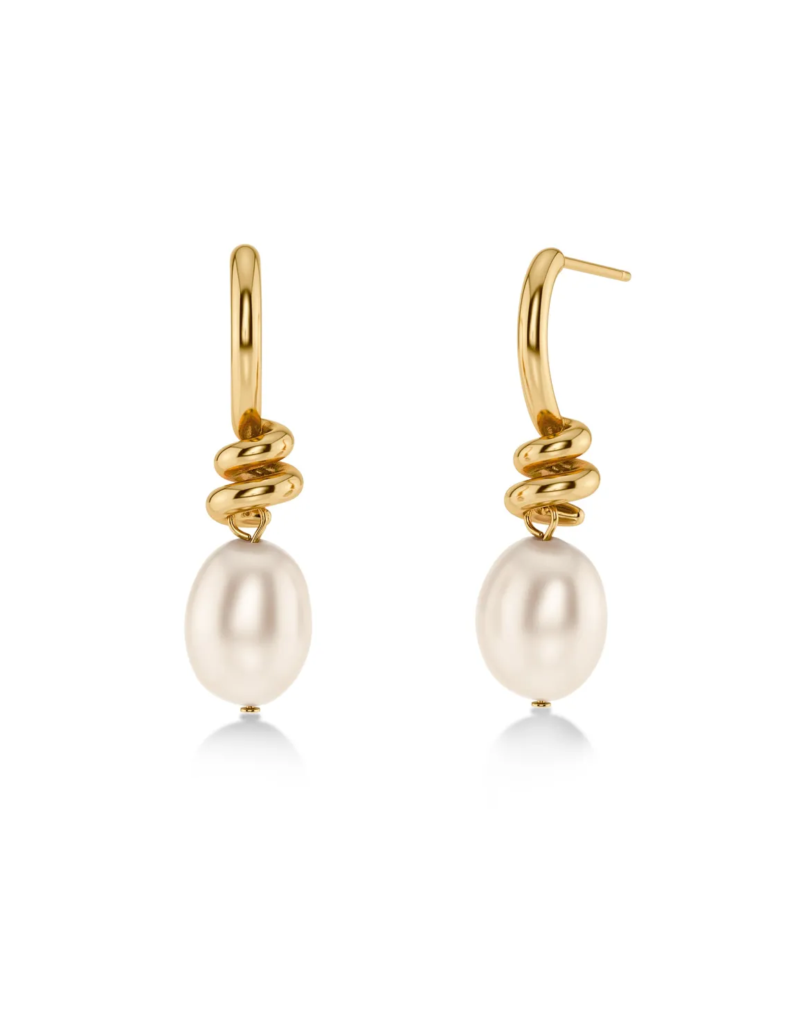 Edblad naisten korvakorut Swivel Earrings Pearl S, Gold pleated