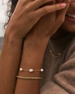 Edblad naisten rannekoru Perla Bracelet Multi, Gold pleated