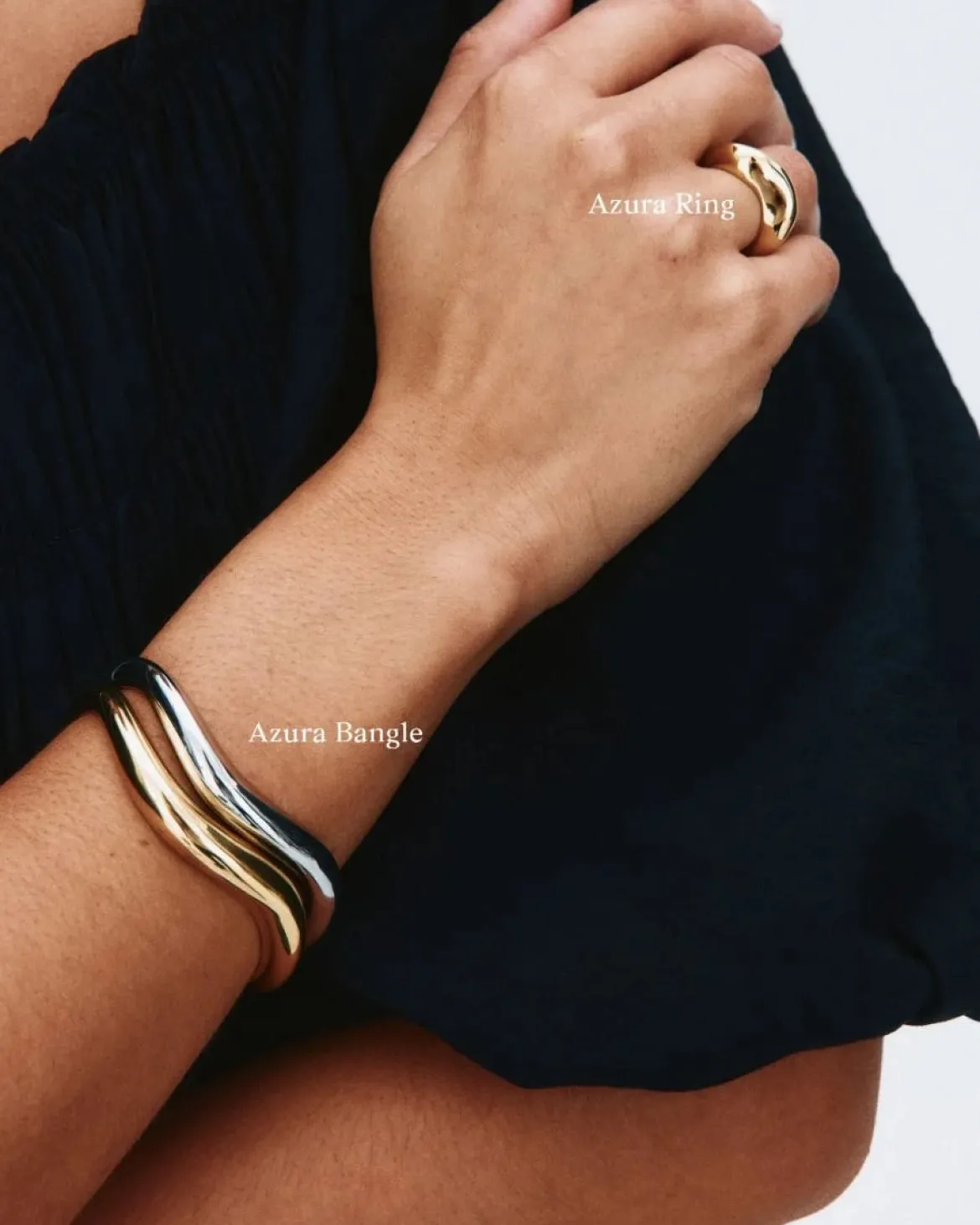 Edblad rannekoru Azura Bangle, Gold Pleated