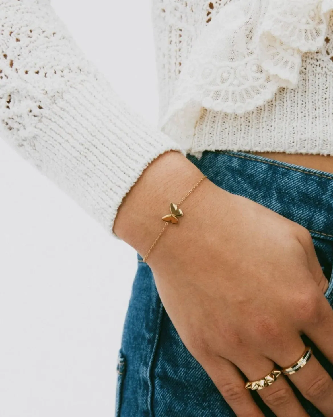 Edblad rannekoru Papillon Bracelet Gold, Gold pleated