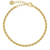 Edblad rannekoru Rope Chain Bracelet Gold, Gold pleated