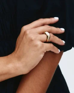 Edblad sormus Azura Ring, Gold pleated