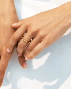 Edblad sormus Teeny Ring Gold, Gold pleated