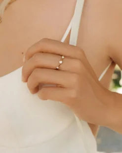 Edblad sormus Teeny Ring Gold, Gold pleated
