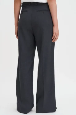Filippa K naisten housut Darcey Wool Trousers, meleerattu grafiitti