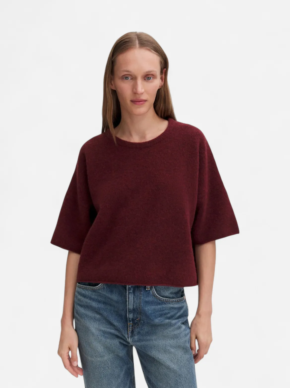 Filippa K naisten neulepusero Wool Yak Tee, punainen