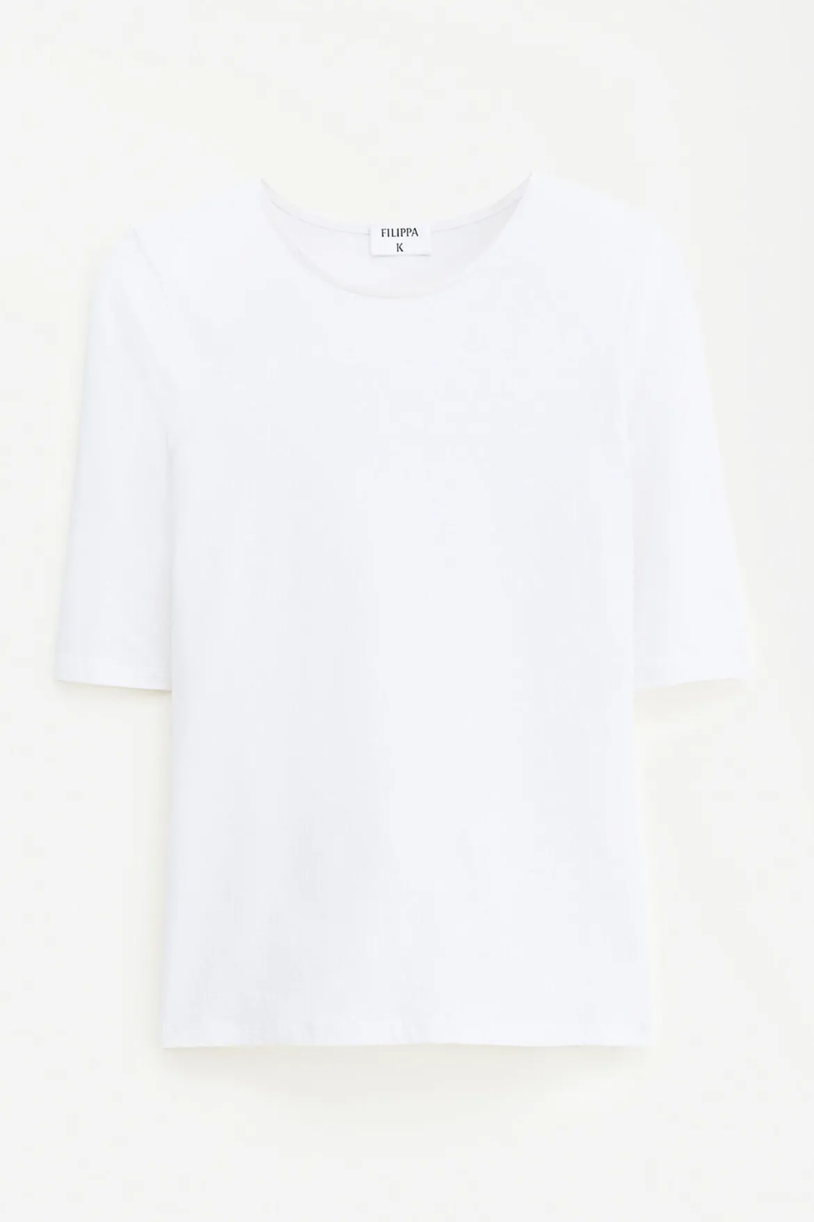 Filippa K naisten paita Cotton Strech Elbow Sleeve, valkoinen