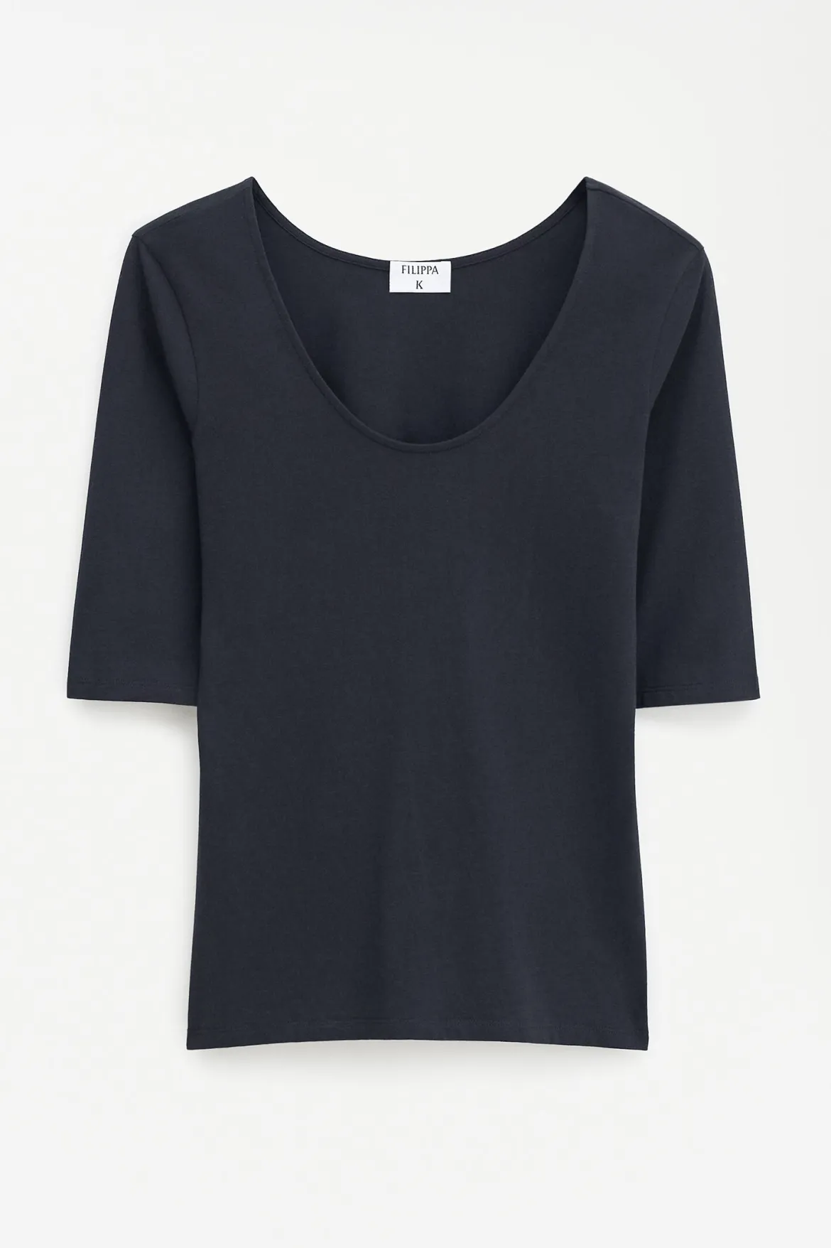 Filippa K naisten paita Cotton Stretch Scoop Neck Top, musta