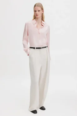 Filippa K naisten paitapusero Silk Shirt, vaaleanpunainen