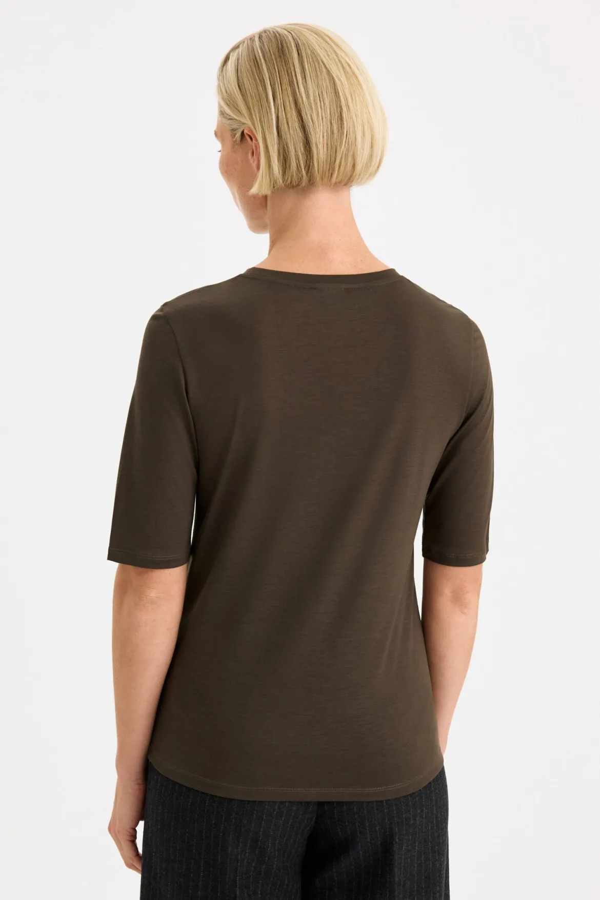 Filippa K naisten pusero Elena Tee, tummanruskea