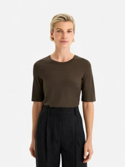 Filippa K naisten pusero Elena Tee, tummanruskea