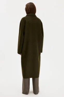 Filippa K naisten villakangastakki Amelia Doublé Coat, tummanvihreä