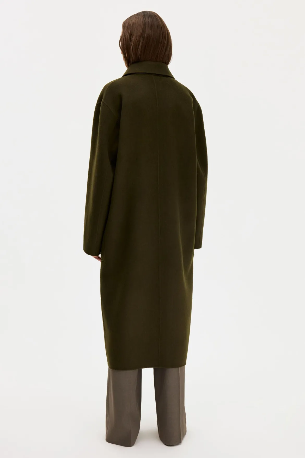 Filippa K naisten villakangastakki Amelia Doublé Coat, tummanvihreä