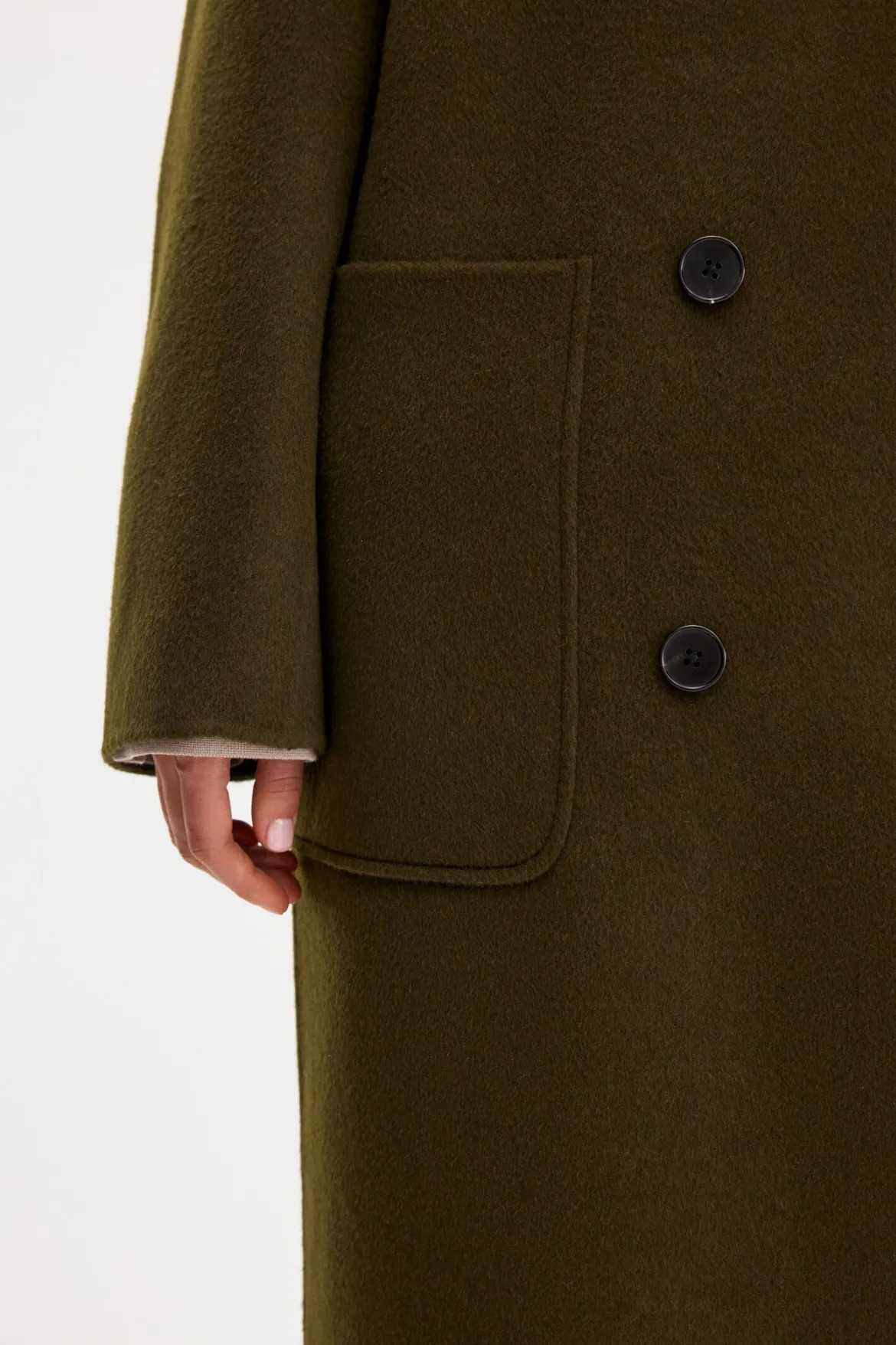 Filippa K naisten villakangastakki Amelia Doublé Coat, tummanvihreä