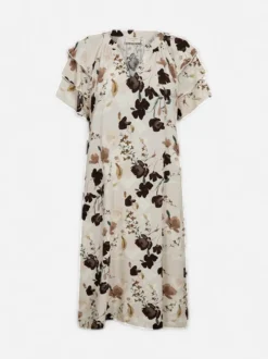 Freequent mekko Adney Dress, Moonbeam w. Coffee Bean