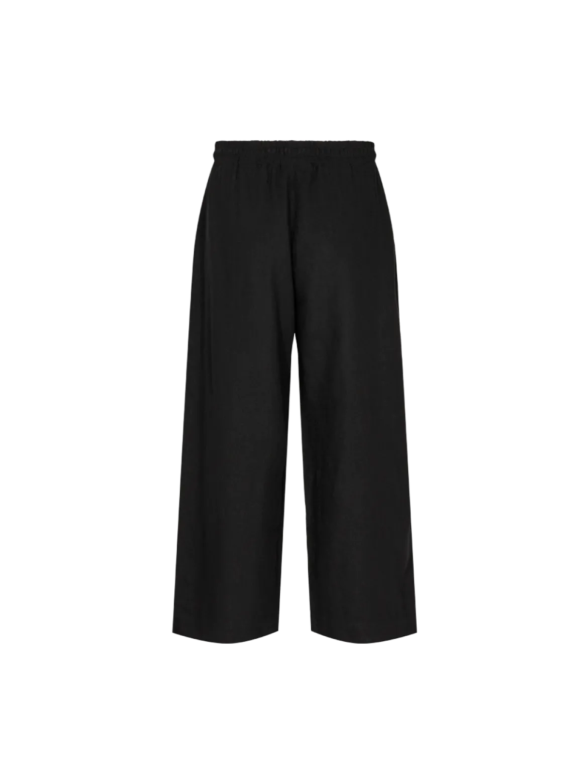Freequent Naisten housut LA PANT 7/8 LINEN Musta
