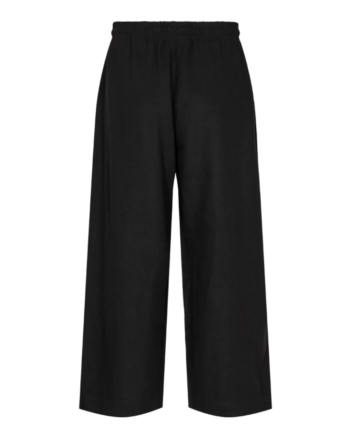 Freequent Naisten housut LA PANT 7/8 LINEN Musta