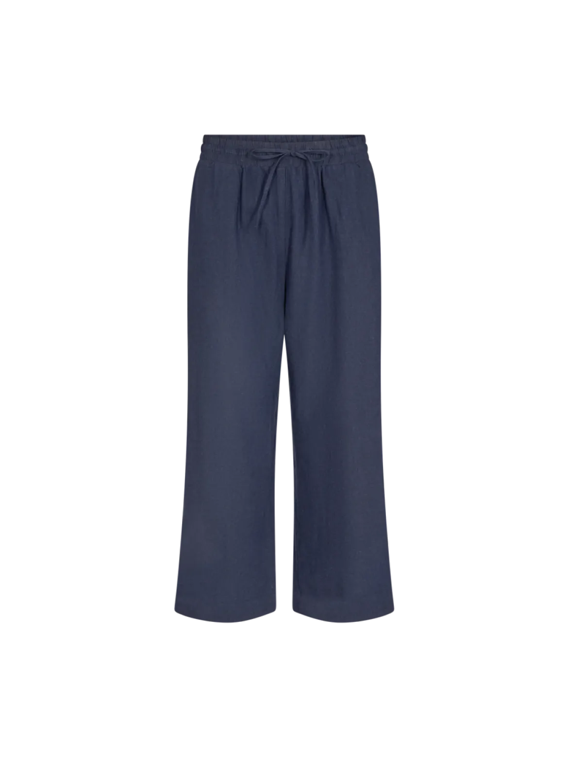 Freequent Naisten housut LA PANT 7/8 LINEN Tummansininen