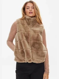 Freequent Naisten Liivi, FOXY VEST Vaalea Beige