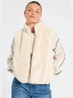 Freequent Naisten Liivi, FOXY VEST Luonnonvalkoinen