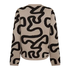 Freequent Naisten Neule, ANI PULLOVER Beige Kuosi