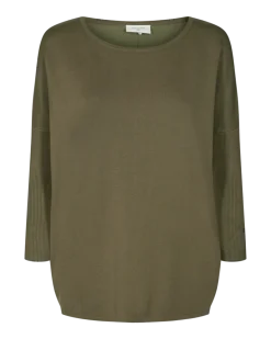 Freequent Naisten Neule, Jone Plain Khaki